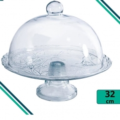 Boleira de vidro com tampa